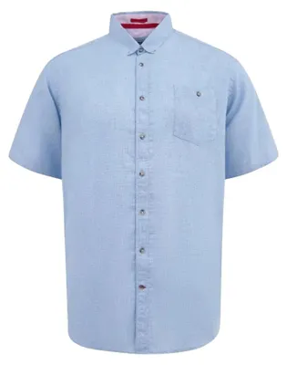 Image de Duke - Chemise pour homme « Clarke D555 », lin, taille king size DC595 (4XL) (bleu)