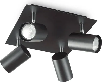Produktbild von Moderne Metall-Spot-Deckenleuchte Schwarz 4 Lichter Gu10