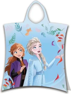 Productafbeelding van Frozen poncho 50 x 115 cm (blauw)