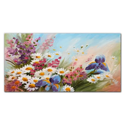 Produktbild von Coloray Küchenrückwand 140x70 Spritzschutz aus Glas - Malerei Blumen Pflanzen