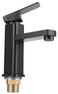 Image de Robinet de lavabo à un trou, mitigeur eau chaude/froide, robinet d'eau à jet cascade, robinetterie moderne