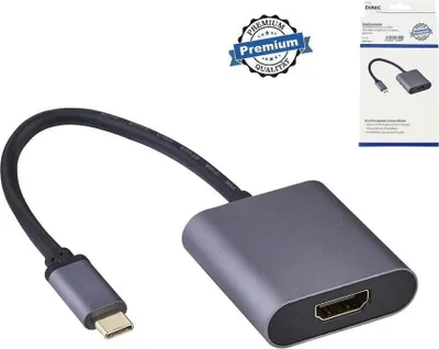 Produktbild von DINIC USB-Adapter, USB-C auf HDMI-Buchse, 4K2K bei 60 Hz, HDR, HDCP, Grau