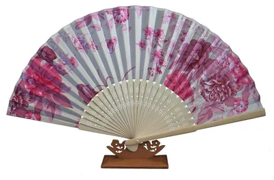 Produktbild von 512, 1 Stk. Hand Deko Sommer Fächer Blumen Motive Retro Design