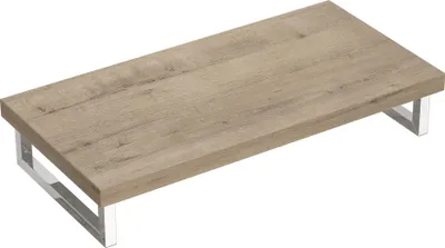 Produktbild von doporro Waschtischplatte Waschbeckenauflage 50x100cm Waschtischkonsole in Eiche Greige für Waschschalen inkl. Konsolenhalterung Wandmontage