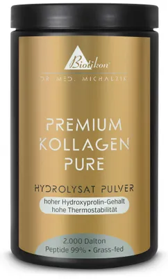 Produktbild von Premium Kollagen Hydrolysat Pulver Pure nach Dr. med. Michalzik - ohne Zusatzstoffe - von BIOTIKON®
