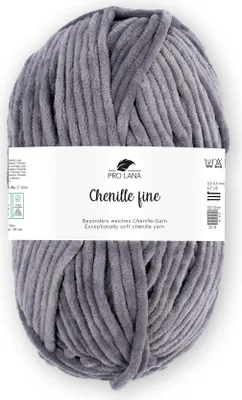 Produktbild von Pro Lana Chenille fine 50 g/100 m 100% Polyester dünnes, weiches Chenillegarn z. Häkeln u. Stridken, 195 graphit