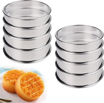 Obrázek produktu pro Famanu forma na muffiny, průměr 10 cm - 8 kusů, vyrobená z nerezové oceli s nepřilnavým povrchem