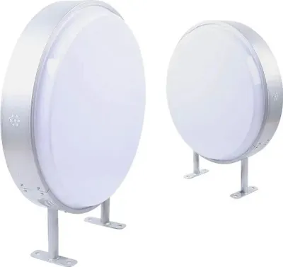 Zdjęcie produktu dla Okrągła kaseta świetlna LED – tabliczka reklamowa 60 cm dwustronna – do restauracji i sklepów – akrylowa – nowoczesna – biała