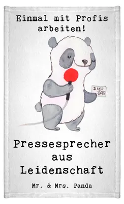 Produktbild von Mr. & Mrs. Panda Gästetuch Pressesprecher Leidenschaft - Weiß - Geschenk, Handtuch, Gästehandtuch Bunt, Frotteetuch, gäste wc, Klein