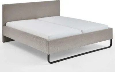 Produktbild von Doppelbett Velma 180x200cm Rippensamt - taupe