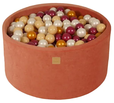 Image de Piscine à balles Marsala avec balles Perle bordeaux / Doré / Perle blanche / Beige