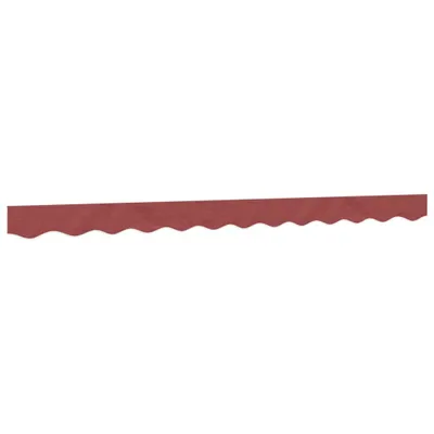 A burgundy awning valance with a scalloped edge is shown against a white background.