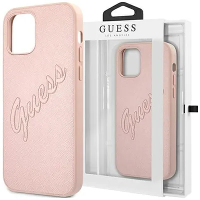 Produktbild von Guess Guhcp12Lrsavsrg Iphone 12 Pro Max 6,7"" Różowy/Pink Hardcase Saffiano Vintage Script