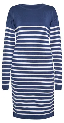 Image de Robe pour femme Mutha - bleu marine et blanc. Robe pour femme Mutha - bleu marine et blanc, taille XXL