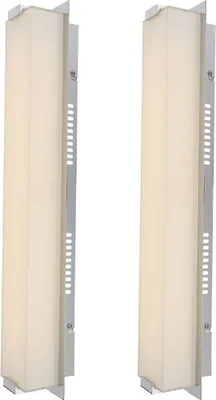 Produktbild von 2er Set LED Wandleuchte, Chrom, Glas, warmweiß, L 61 cm