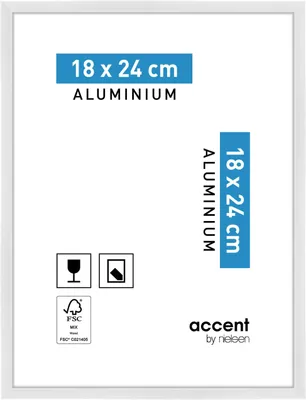 Produktbild von accent by nielsen Aluminium Bilderrahmen Accent, 18x24 cm, Weiß Glanz