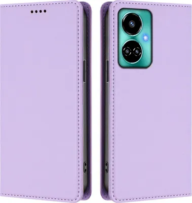 Obrázek produktu pro Kožené pouzdro pro Tecno Camon 19 /Camon 19 Pro 5G, magnetické flipové pouzdro zPolyuretankůže se stojánkem Světle fialová
