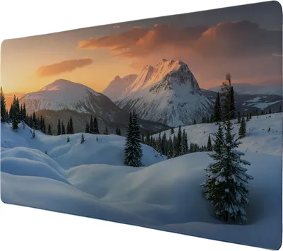 Produktbild von Winterliche Berglandschaft Schreibtischunterlage 69x31cm XXL Mauspad mit