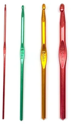 Häkelnadel-Set 4er-Pack, Aluminium, 2–8 mm, tunesisch