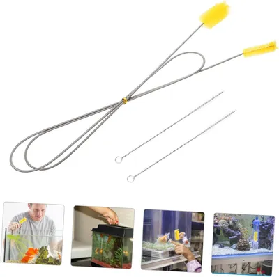Produktbild von Flexible Schlauchbürste aus Nylon und Edelstahl zur Reinigung von Aquarien, Filterpumpen und Haushaltsrohren mit doppelseitigem Bürstenkopf