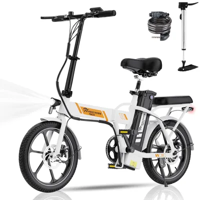 Image de EVERCROSS E-Bike, batterie 36V 8,4Ah, autonomie 25-45 km, vitesse maximale 25 km/h, 3 modes de conduite, pliable, freins à double disque, écran LCD