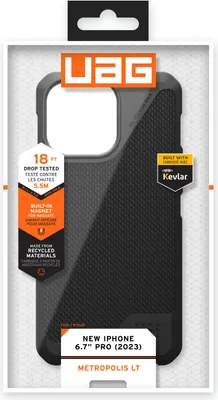 Produktbild von Urban Armor Gear 114297113940, Cover, Apple, iPhone 15 Pro Max, 17 cm (6.7"), Schwarz