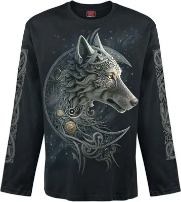 Produktbild von Spiral Langarmshirt Herren Celtic Wolf schwarz L