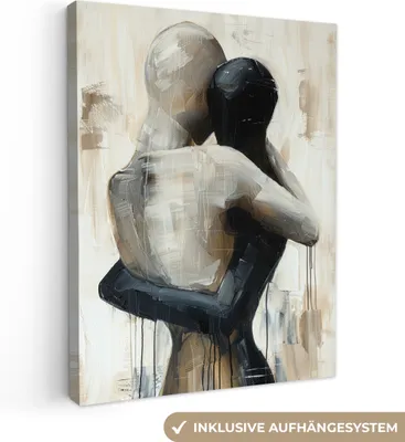 Obrázek produktu pro OneMillionCanvasses® - Obrazy na plátně - Abstraktní - Láska - Černobílá - Moderní, Fototapeta, Nástěnné dekorace obrazy obývací pokoj, 30x40cm