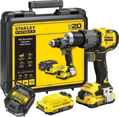 Produktbild von Schlagbohrmaschine - STANLEY - SFMCD725D2K-QW - 80 Nm - 18V - 0-500/2000 U/min