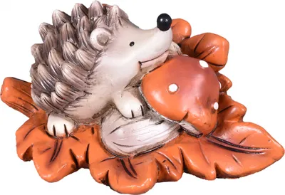 Zdjęcie produktu dla Nohel Jeż ogrodowy z liściem i muchomorem polyresin 13x8x8cm