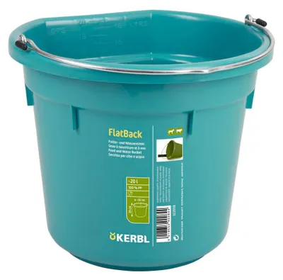 Zdjęcie produktu dla Wiadro na żywność i wodę FlatBack ok. 20 l, akwamaryna