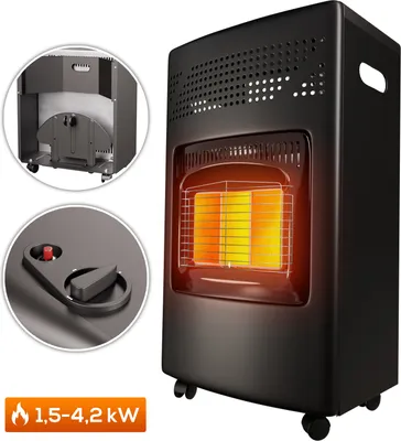 Produktbild von TroniTechnik® Gasheizer Gasheizofen Heizstrahler 4,2 kW Gas Heizung inkl. Gasdruckregler & Gasschlauch 3 Heizstufen 4200W