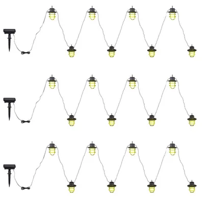 Produktbild von LED Solar Lichterkette, 24 Laternen Flammeneffekt, L 200cm