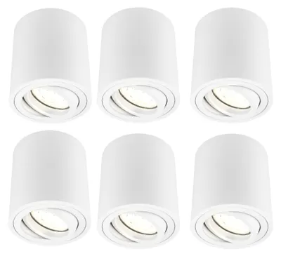 Produktbild von Ledvion 6er Set LED Aufbauspot Weiss Rund 3W Warmweiss
