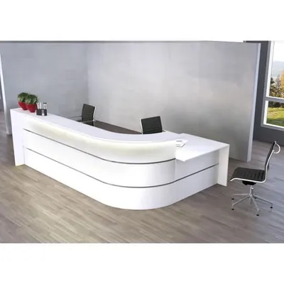 Produktbild von L-Theke Bari groß mit Beratungsplatz weiß