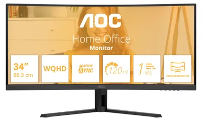 Produktbild von AOC B3 CU34B3E/75, 86,4 cm (34"), 3440 x 1440 Pixel, 4 ms, Schwarz