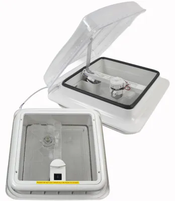 Produktbild von Dachluke Dachfenster Dachhaube 28x28 cm + Ventilator + Innenrahmen klarglas