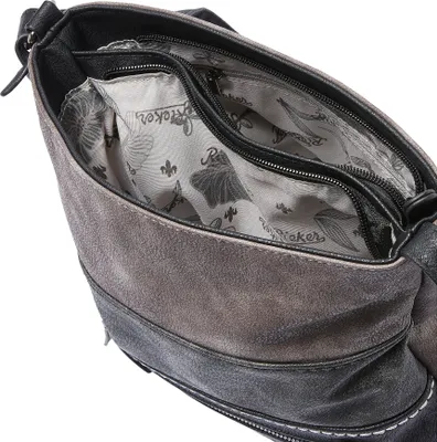 Produktbild von Rieker Damen Umhängetasche Schultertasche marmoriert Colorblock H1301, Farbe:Schwarz
