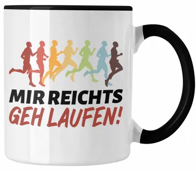 Produktbild von Mir Reichts Ich Geh Laufen Tasse Geschenk für Jogger Läufer Geschenkidee (Schwarz)