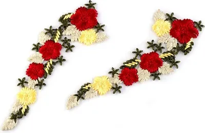 Produktbild von 1 Spitze   Applikation  9x20cm  Aufnäher Stickerei Blumen Blüten Einsatz Nr.: 15