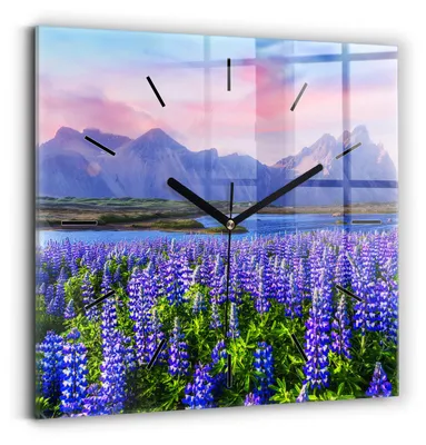 Obrázok produktu pre Wallfluent Hodiny - Sklenené Nástenné Hodiny - Tichý Quartz Strojček - Nástenná Dekorácia Spálňa Kuchyň - Čierna Ruky - 30x30 cm - Ostrov Bergblick