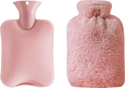 Produktbild von Verdickte, explosionsgeschützte, flauschige rosa Wärmflasche (1000 ml)
