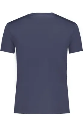 Produktbild von Herren Slim Fit T-Shirt Blau mit Stickerei und Rundhalsausschnitt