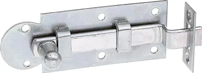 Produktbild von ALBERTS Fensterriegel, mit Knopf, gekröpft, mit Schließblech, disp., Platte LxB 80x30 mm
