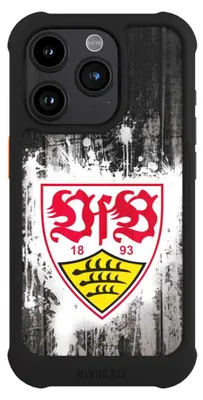 Produktbild von NIVOCASE Hülle für Apple iPhone 15 Pro  Stoßfeste Handyhülle NIVOmax Case Schwarz Bundesliga Offizielles Lizenzprodukt VfB Stuttgart