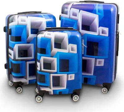 Produktbild von Bituxx Kofferset 3teilig Design Blue & White MS-17006
