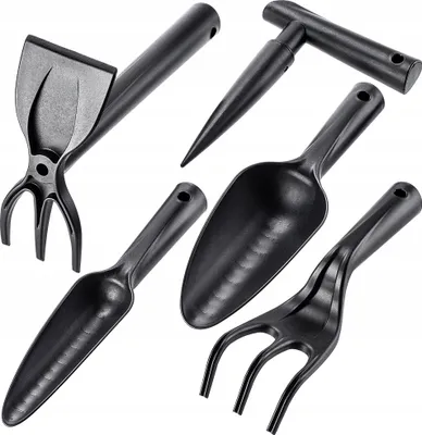 Produktbild von KADAX Gartenwerkzeug Set "Astros", 6 in 1 Gartengerätset aus robustem Kunststoff, Gartenzubehör, Schaufeln & Spaten