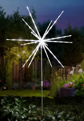 LED Weihnachtsstern Gartenstecker Außen kaltweiß DIA 50xH95cm Batterie