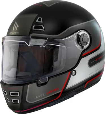 Zdjęcie produktu dla Kask integralny MT Helmets L, czarny, szary, czerwony, model Jarama SV, z systemem Baux HIRP, wizjer Pinlock, certyfikat ECE