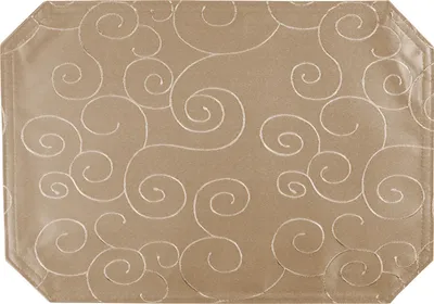 Produktbild von Tischset braun hell 35x50 cm Struktur damast Ornamente Platzset bügelfrei Deckchen